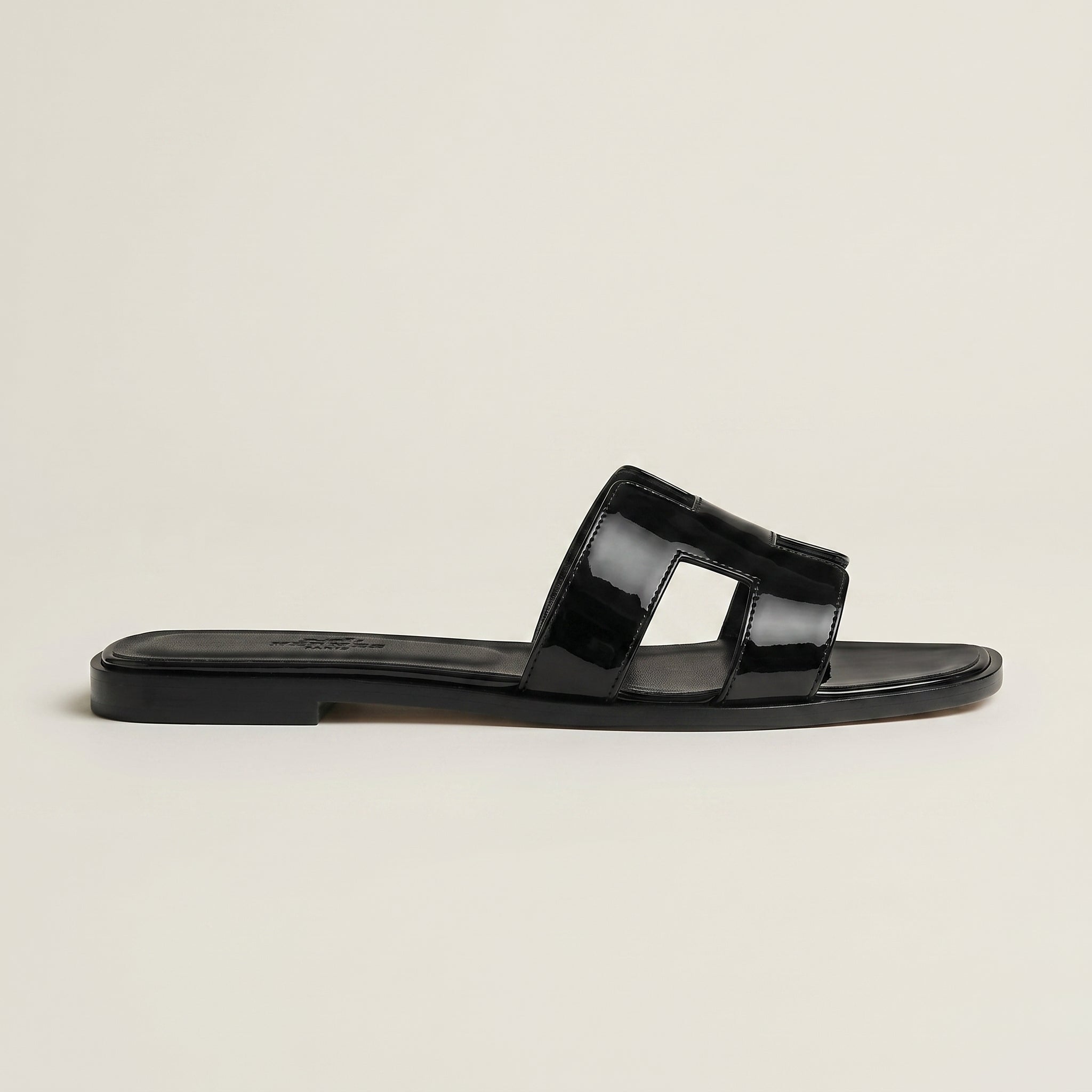 Sandales Oran - Noir Cuir Verni